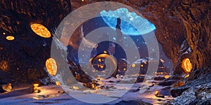 A Civilization Built Inside an Asteroid with Unique Space Architecture for SciFi and Futuristic Living photo
