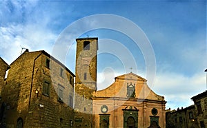 Civita di Bagnoregio, town in the province of Viterbo, Italy. History, time, architecture, church and beauty