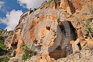 Civita di Bagnoregio, Viterbo, Lazio, Italy: the rock face of th photo