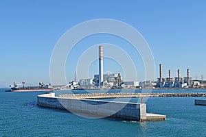 Civitavecchia, Italy, ENEL tower, coal-fired power plant