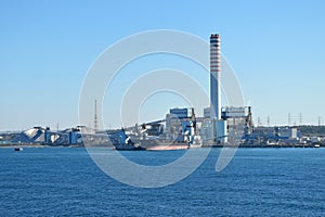 Civitavecchia, Italy, ENEL tower, coal-fired power plant