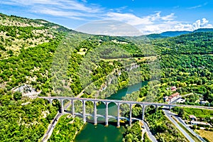 The Cize-Bolozon viaduct across the Ain river in France