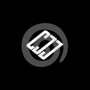 CJJ letter logo design on black background