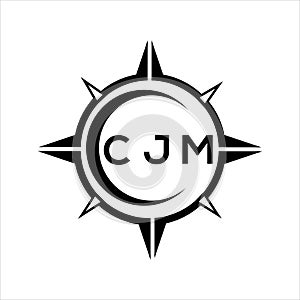 CJM abstract technology circle setting logo design on white background. CJM creative initials letter logo
