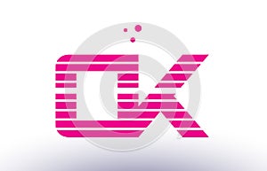 ck c k pink purple line stripe alphabet letter logo vector template