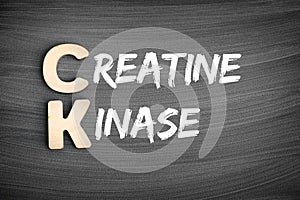 CK - Creatine Kinase acronym, medical concept on blackboard