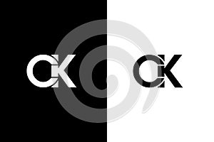 CK, KC Letter logo design template vector