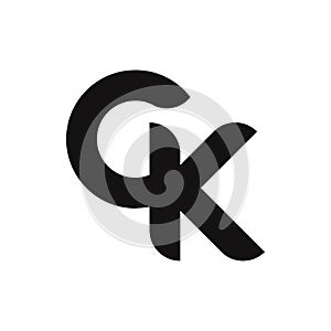 CK Letter Logo Design With Simple style