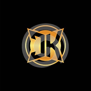 CK Logo Letter Geometric Golden Style