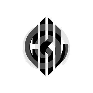 CKL circle letter logo design with circle and ellipse shape. CKL ellipse letters with typographic style. The three initials form a photo