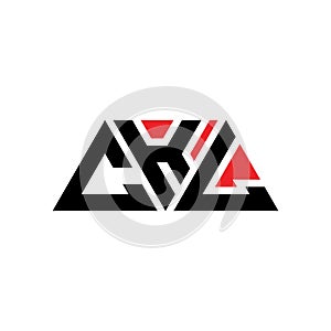 CKL triangle letter logo design with triangle shape. CKL triangle logo design monogram. CKL triangle vector logo template with red