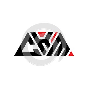 CKM triangle letter logo design with triangle shape. CKM triangle logo design monogram. CKM triangle vector logo template with red