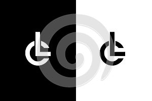 CL, LC Letter logo design template vector