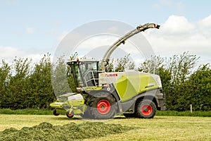 Claas Harvester cutting field