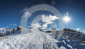 Clabucet ski slope from Predeal, Romania