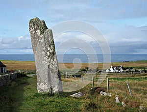 Clach an Trushal (Clach an Truiseil in Gaelic). Tallest standing stone in Scotland. Lewis Island. Outer Hebrides.