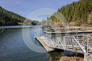 Clackamas river and marina rural Oregon