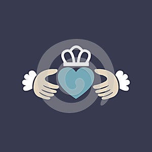 Claddagh ring icon, vector illustration photo