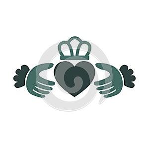 Claddagh ring sign icon, vector color line illustration