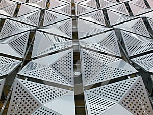 Cladding on geometric modern steel building