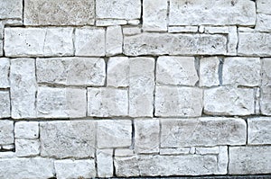 Cladding plates on wall imitating stone closeup