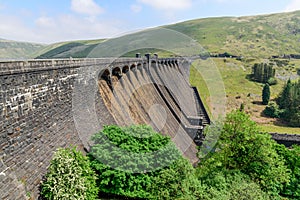 The Claerwen dam in the Elan Valley