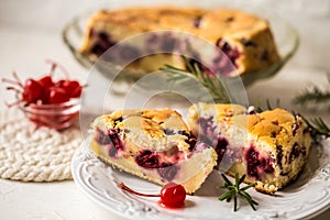 Clafoutis - a traditional French cake with cherries