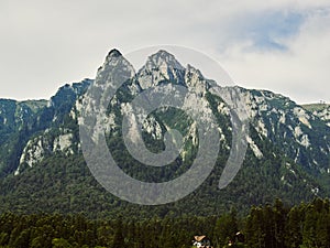 Claia Mare and Claia Mica peaks in Bucegi Mountains, Romania