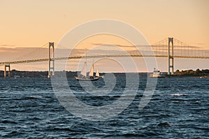 Claiborne Pell Bridge in Newport, Rhode Island.