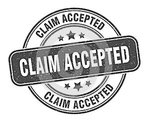 claim accepted stamp. claim accepted label. round grunge sign