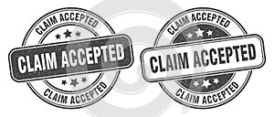 Claim accepted stamp. claim accepted label. round grunge sign
