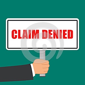 Claim denied sign flat concept