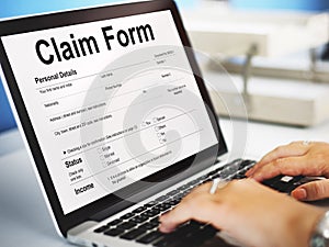 Claim Form Document refund Indemnity Concept