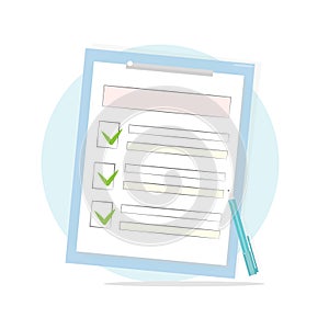 Claim form with pen and checklist icon.