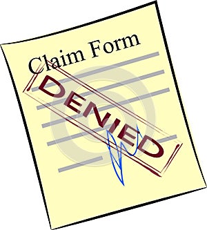 Claim form with stamp denied