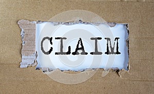 Claim word on paper, lawsuit concept