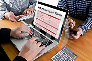 CLAIMS Health insurance form , Business Concept , Insured Claims