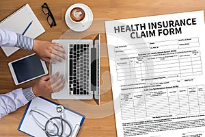 CLAIMS Health insurance form , claims document of the customer