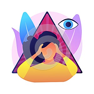 Clairvoyance ability abstract concept vector illustration.