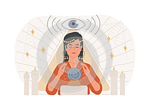 Clairvoyance ability isolated concept vector illustration.