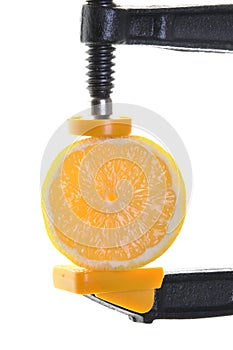 Clamp with a juicy half lemon