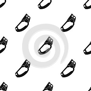 Clamp jumar.Mountaineering single icon in black style vector symbol stock illustration web.