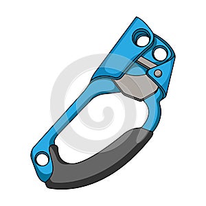 Clamp jumar.Mountaineering single icon in cartoon style vector symbol stock illustration web.