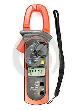 Clamp meter isolated on the white background