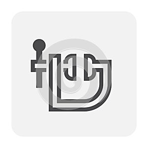 Clamp tools vector icon design.