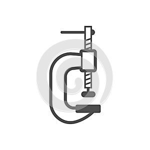Clamp, vector construction and repair tool icon