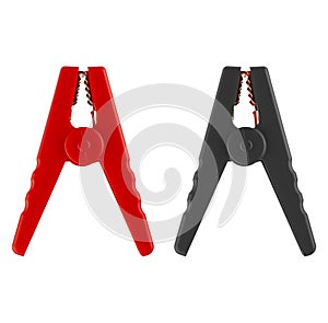 Clamps for electrical terminals, white background in insulation