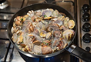 Clams in the pan