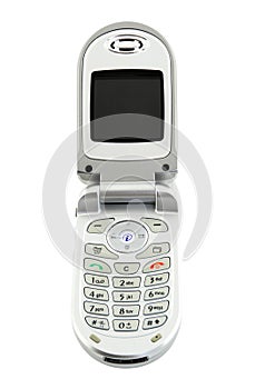 Clamshell cell phone, isolated