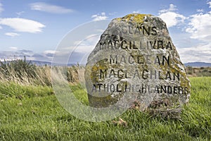 Clan Graves on Culloden Moor battlefield in Scotland.